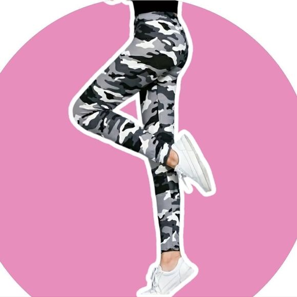 Women's Leggings Camouflage Tracksuit High Waist Casual Leggings - Picture 3 of 11